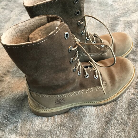 Timberland waterproof boots women's size 8 sherpa lined suede outdoors corpcore - Picture 4 of 11